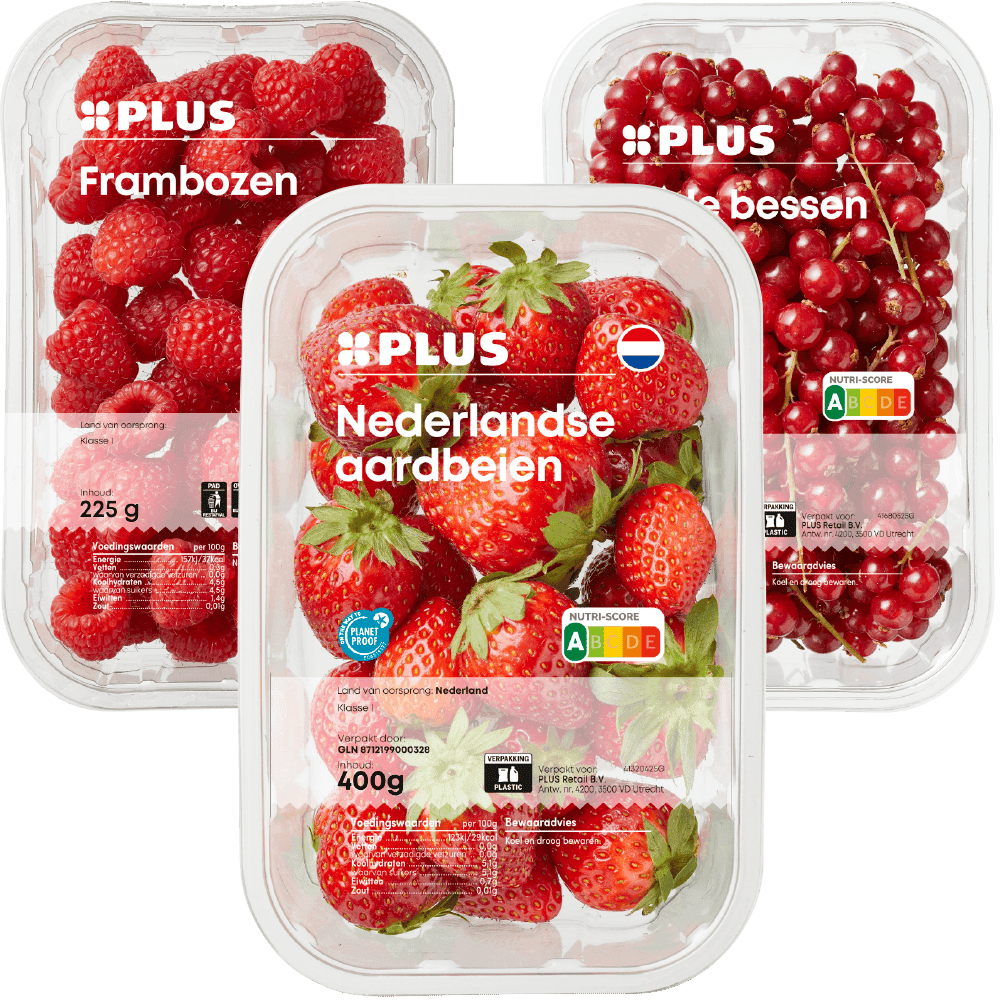Frambozen, Nederlandse Aardbeien en rode bessen