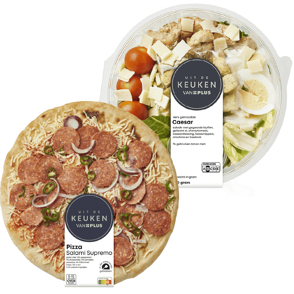Verse salade en pizza'