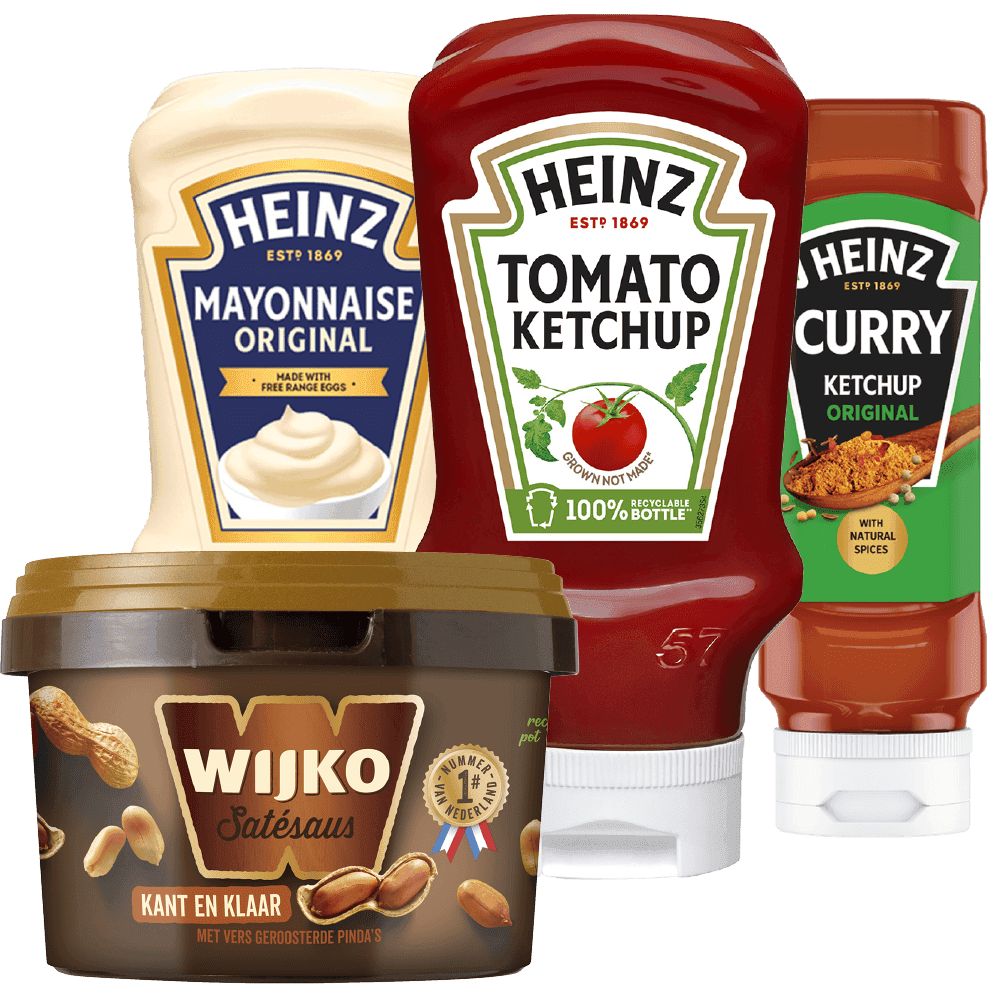 Ketchup, snacksauzen en satésaus