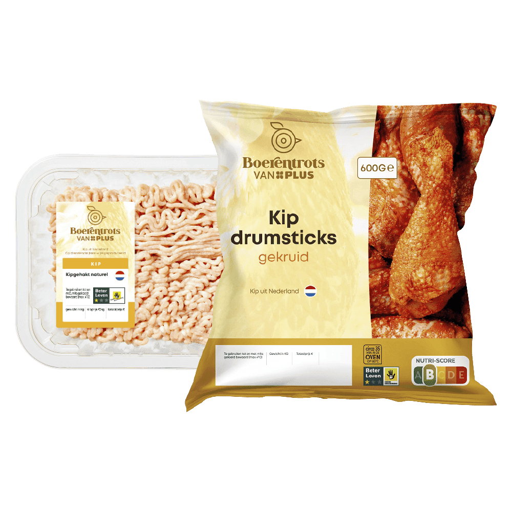 Kipgehakt en kipdrumsticks