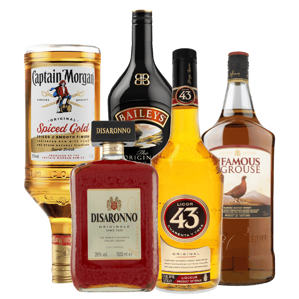 Baileys, The Famous Grouse, Baileys, Disaronno en Licor 43