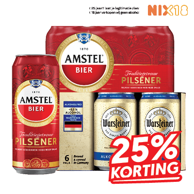 Amstel, Warsteiner of 0.0 Pilsener