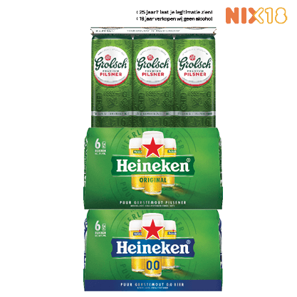 Heineken, Grolsch of 0.0 Pilsener