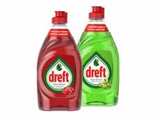 Dreft afwasmiddel Appel of granaatappel. Alle flessen van 340 of 350 ml