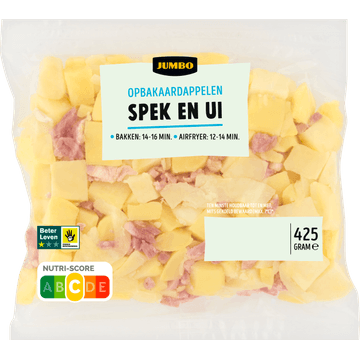 Opbakaardappelen met spek