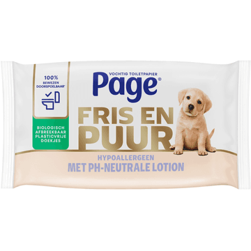 Page vochtig toiletpapier